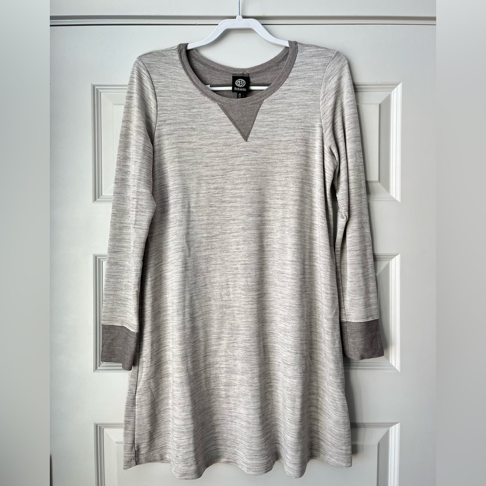 Bobeau grey long sleeve dress (size: M)